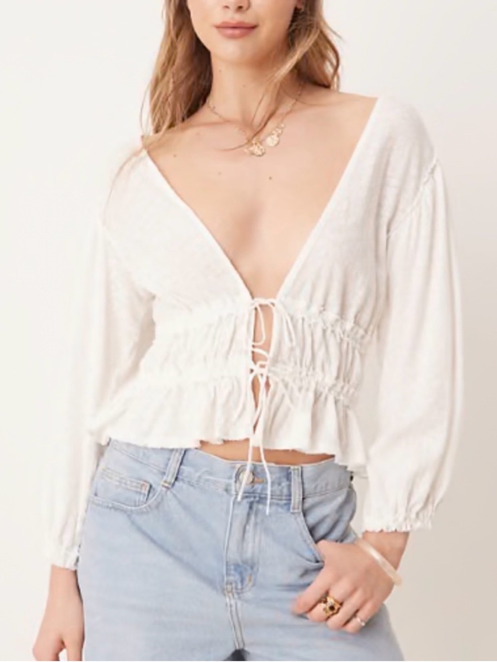 Free People "Let's Go" Blouse in the Ivory colorway - Picture 10 of 10